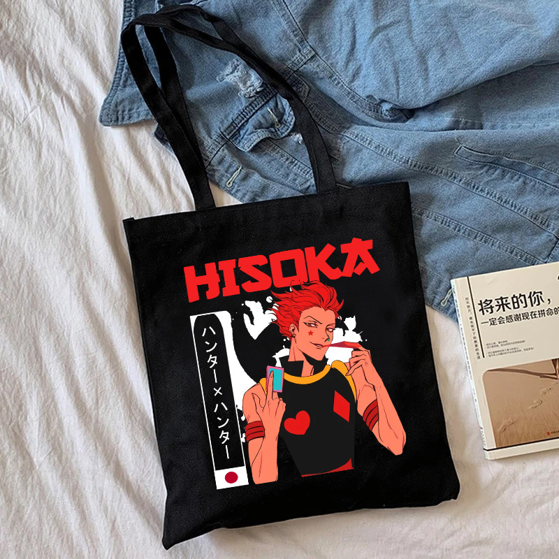 Transfronterizo Hunter X Hunter dibujos animados impreso lienzo bolsa de hombro Harajuku estudiante bolso bolsa de compras