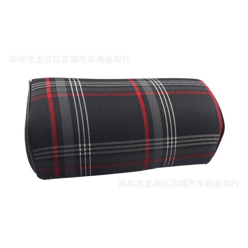 Cross-Border Hot-Selling Car Headrest Cervical Spine Neck Protection Pad Car Plaid Headrest Neck Protector Universal Striped Headrest