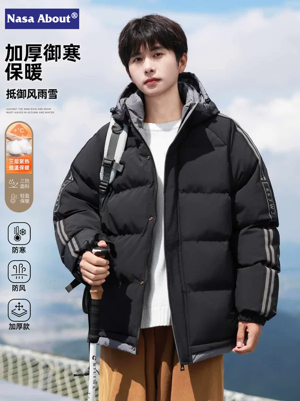 Winter down jacket, warm hoody with down, American style