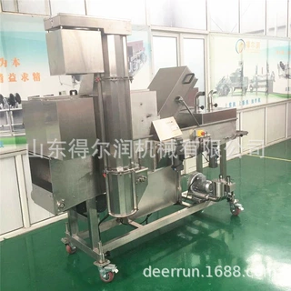 油炸鸡排上粉机 DR-600隧道式裹粉机 卡兹脆鸡排生产线加工设备