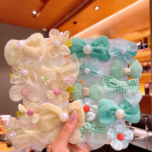 Children's hair accessories super fairy bow fabric hair clip sweet flower hair clip does not hurt hair bb clip girls bangs clip
