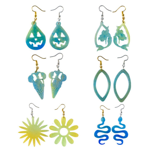 43 Piece Geometric Moon Star Snowflake Square Rectangular Earring Pendant Mold Silicone Mold