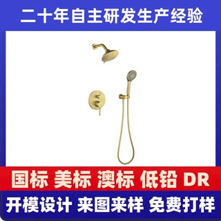 定制全铜暗装入墙式手持顶喷淋浴花洒套装压力平衡阀工程水龙头