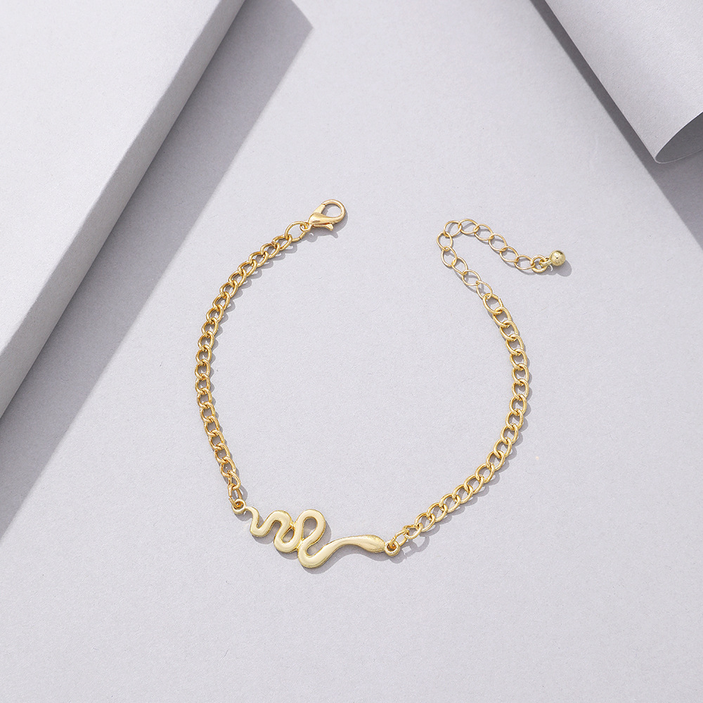 retro snake butterfly key lock pendant anklet set wholesale nihaojewelry