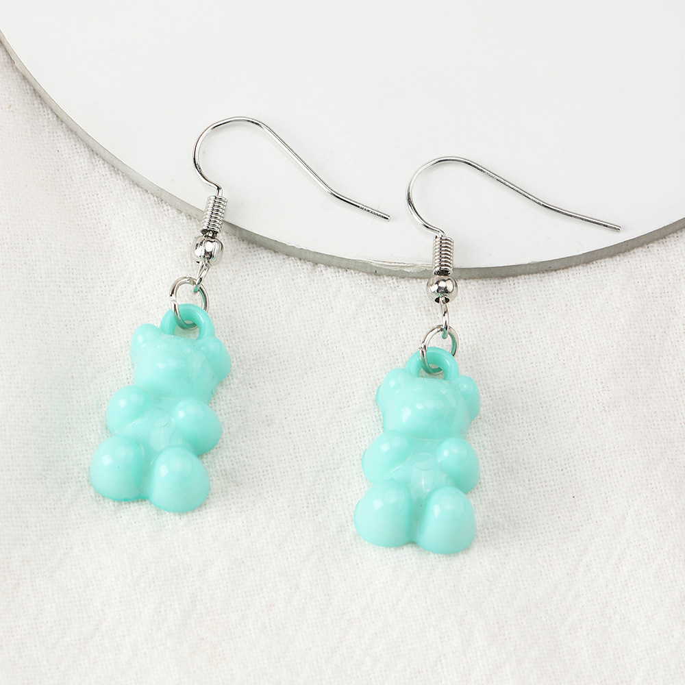 Cross-border Ins Cute Color Bear Earrings Earrings Soft Cute Girl Earrings display picture 3