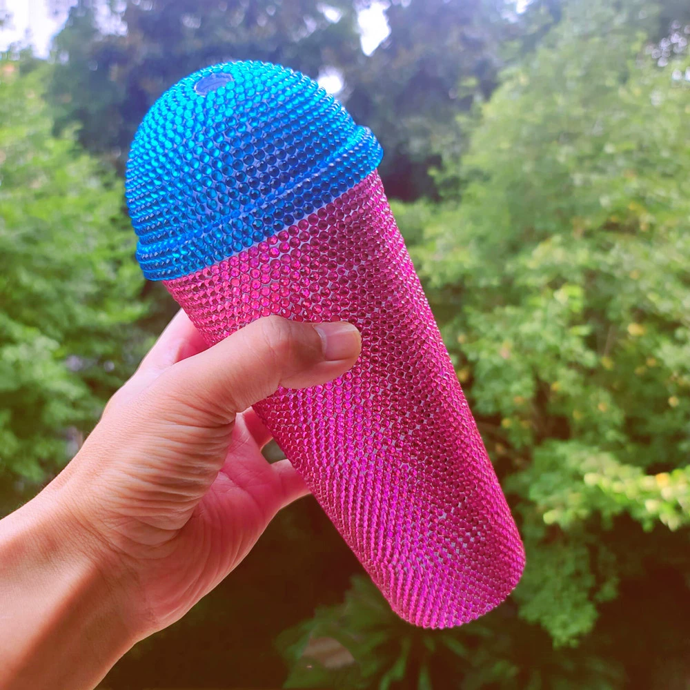 Double-layer plastic handheld glass, DIY, wholesale, anti-scald
