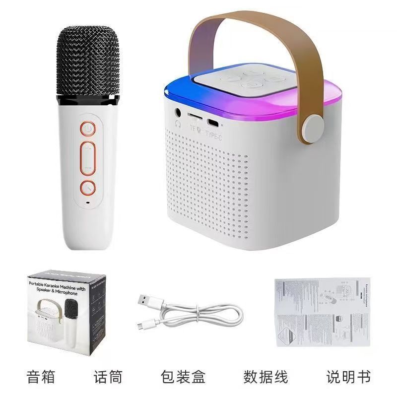 Y1ブルートゥースオーディオk歌一体屋外ホームパーティーセット無線マイクマイクミニbluetoothスピーカー|undefined