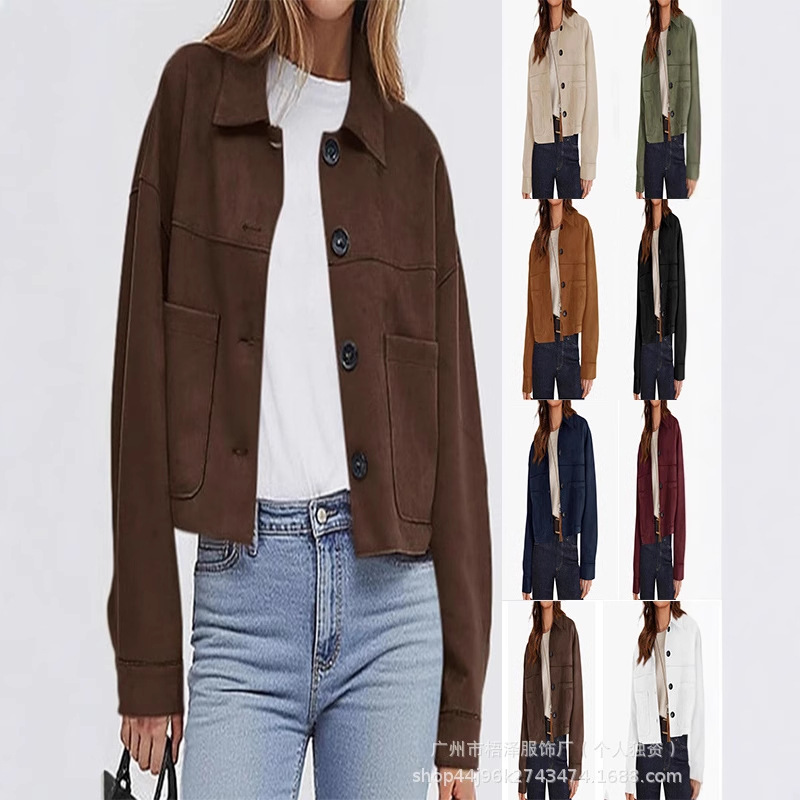 Cross-Border Amazon New Women's Casual Jacket Lightweight Fashionable Autumn European and American Style Loose Fit Coat
