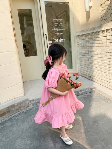 Children's sweet dress summer style girls ruffle skirt children's skirt 3-8 years old children's clothing one piece drop shipping