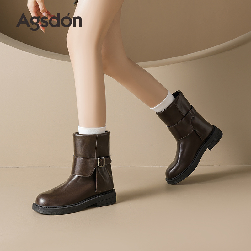 Antiguo Lion Martin botas para mujeres 2026 nuevo otoño invierno botas cortas con suela gruesa botas de caballero marrón retro Maillard