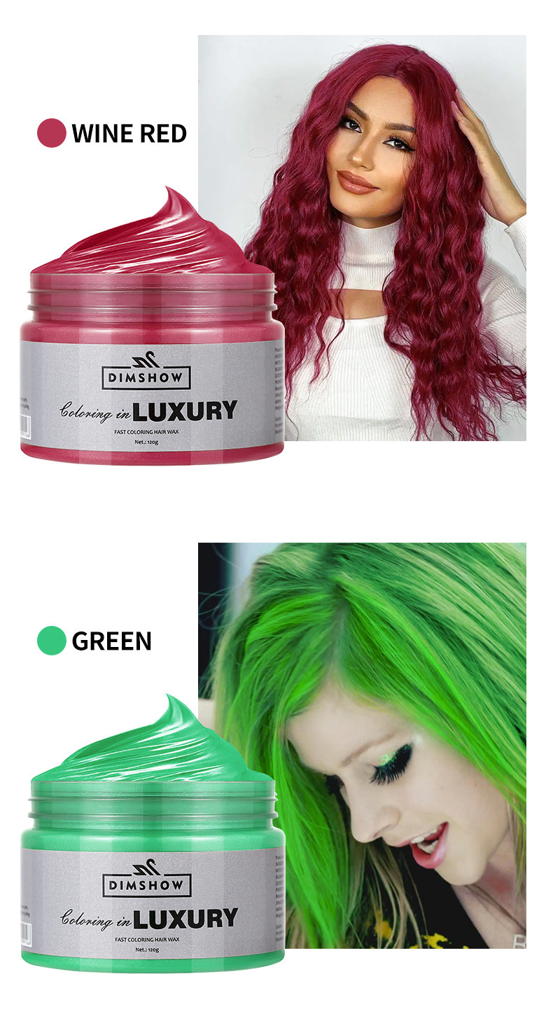 DIMSHOW Disposable colorful Styling Hair wax, natural and colorful, Grandma gray, silver and blue undefined
