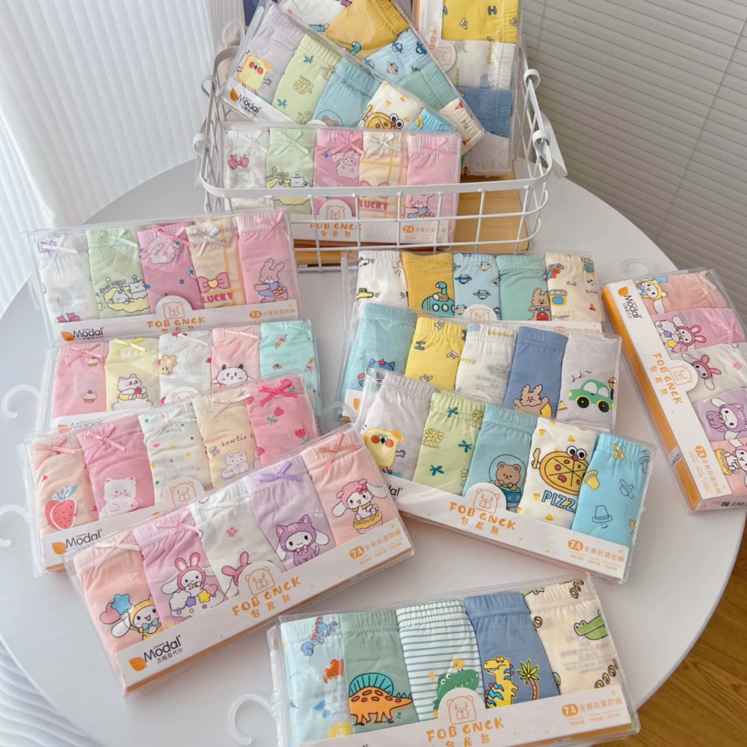 Детское нижнее белье FOB Valley Nibe Bear Summer Modal A Class Девочки мальчики шорты с плоским горлом PP
