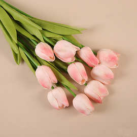 高端郁金香假花摆件跨境 外贸插花摄影道具家居装饰pu仿真花批发