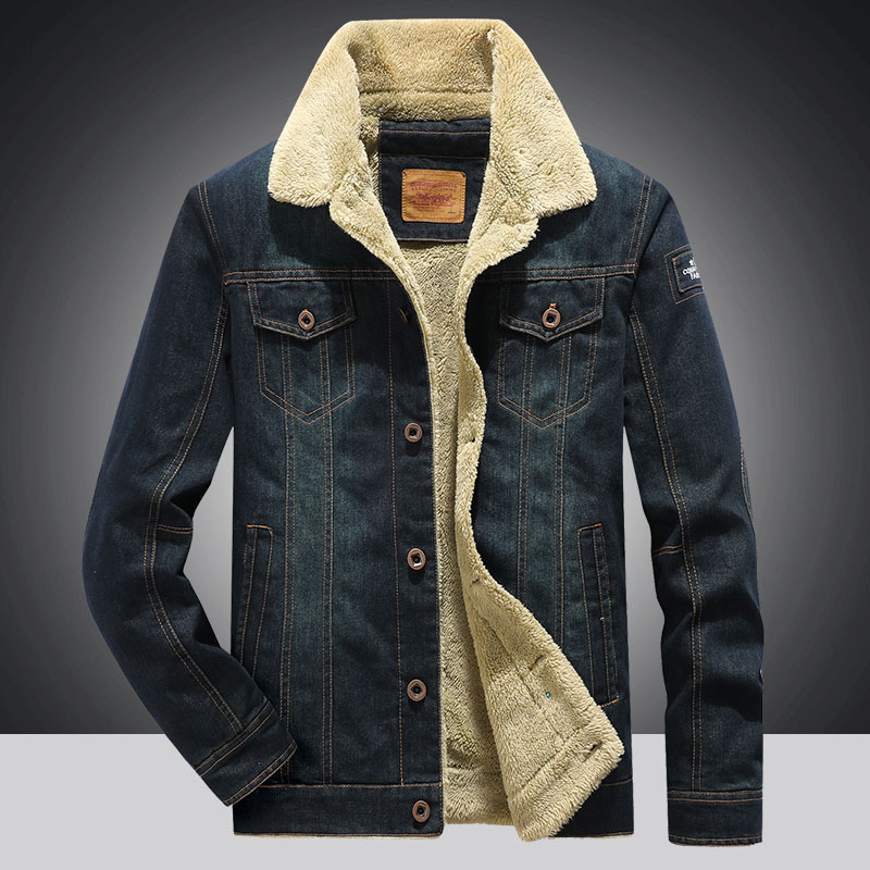 Cross-border Amazon Europe and America Casual Fleece Denim Jacket for Young Men Autumn and Winter Loose Large Size Warm Cotton 8659 Cross-border Amazon Europe and America Casual Fleece Denim Jacket for Young Men Autumn and Winter Loose Large Size Warm Cotton 8659