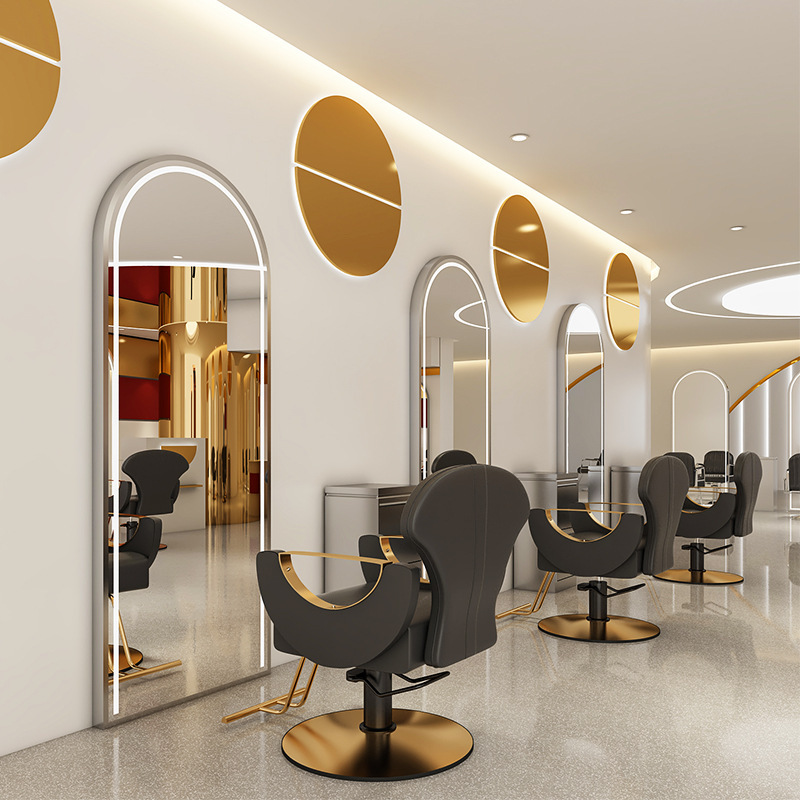 Barbería espejo tablero de corte de cabello espejo teñido cabello espejo gabinete integral salón de peluquería especial tablero de espejo gabinete espejo
