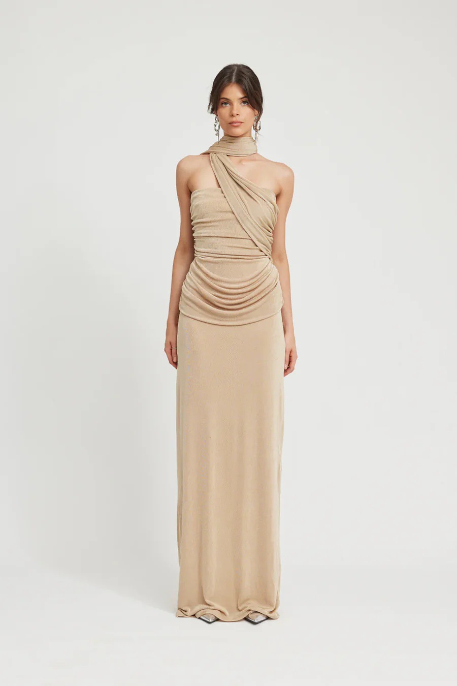 Vêtements pour femmes automne et hiver nouvelle mode robe tricotée sexy dos nu tube haut longue robe robe de soirée_voghion.com