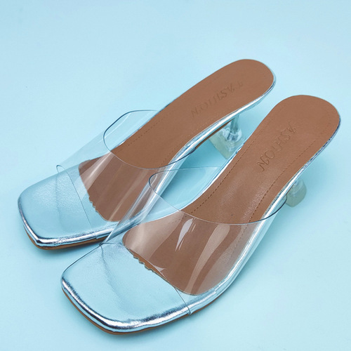 Women's slippers  High heels PVC Summer sandals for women, outdoor wear, large size