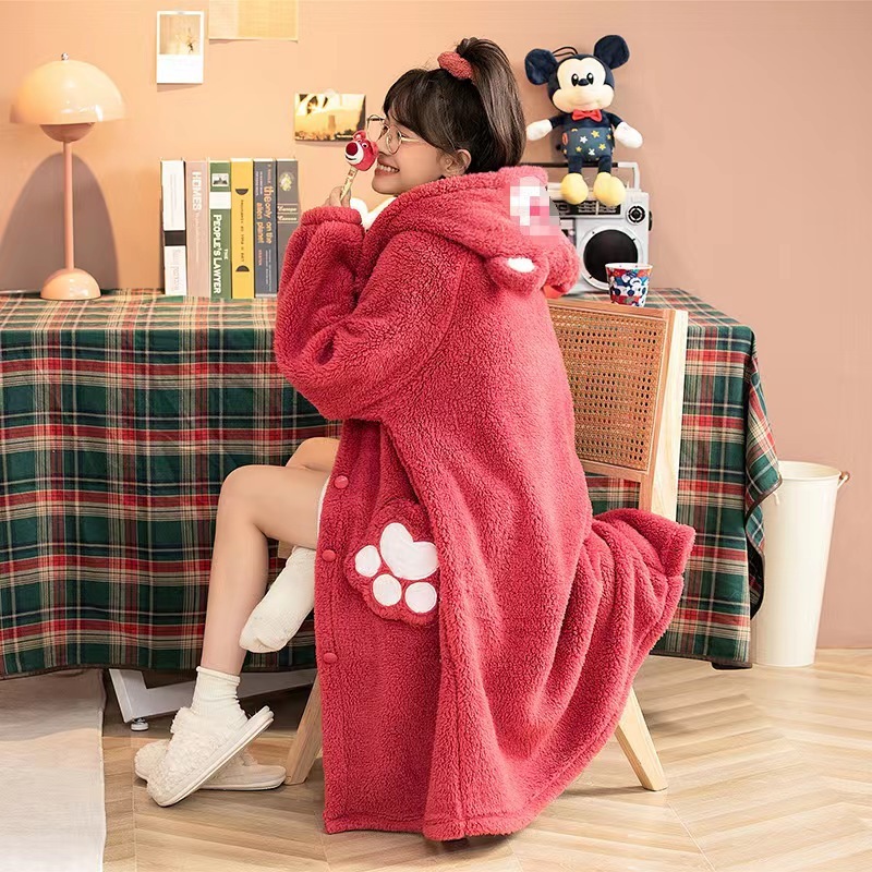 秋冬のベルベットの暖かいサンゴのベルベットのパチャ犬の寝衣の家の服の美楽ティのモンスターのパジャマは代行できます。|undefined