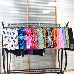 欧米レトロ迷彩五分半ズボン工装街頭カジュアル刺繍ゆるい潮牌EE半ズボン