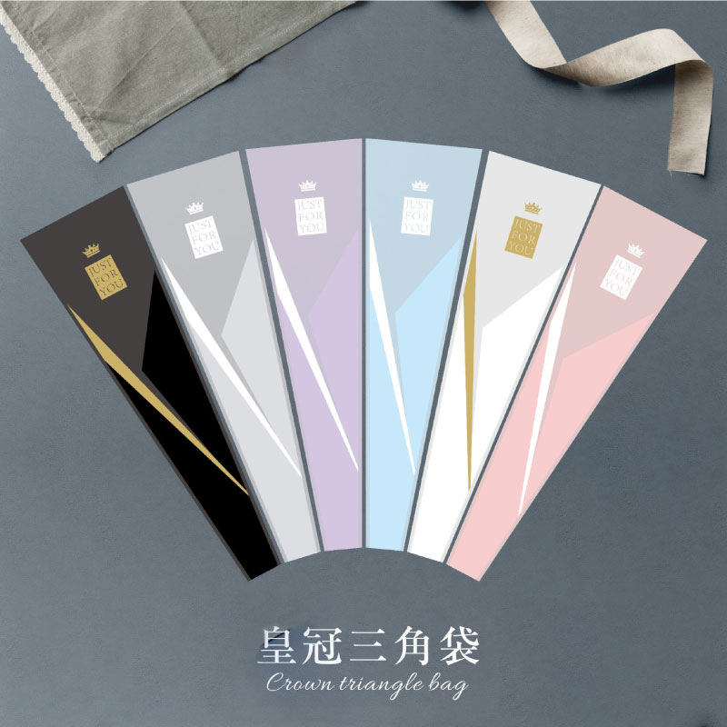 3.8女神节皇冠单支玫瑰袋鲜花包装材料情人节OPP塑料花束袋批发