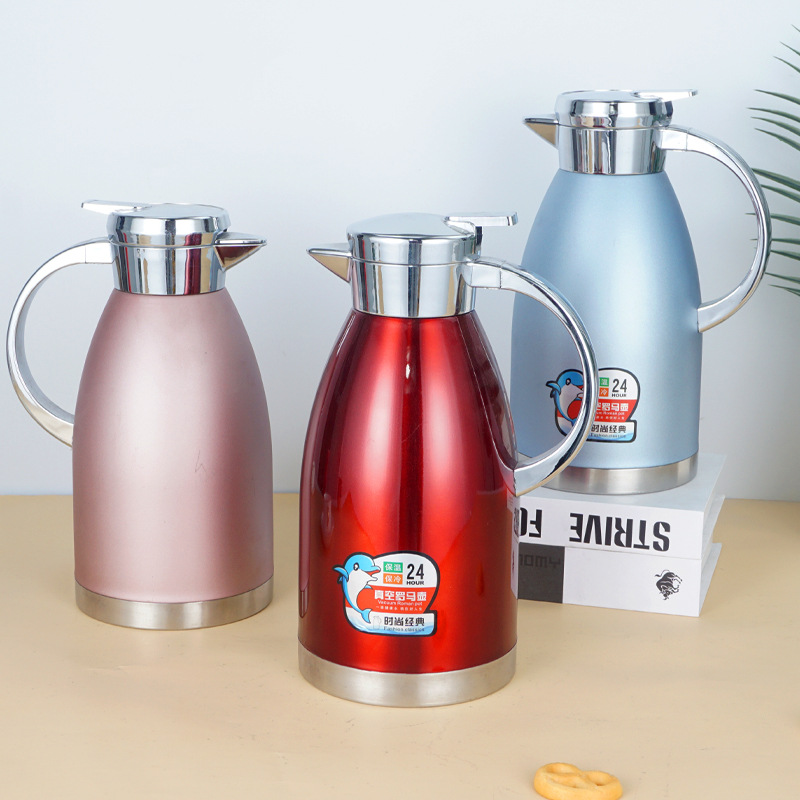 304 de acero inoxidable olla romana de doble capa de aislamiento al vacío olla de gran capacidad hervidor de café de regalo comercial al por mayor