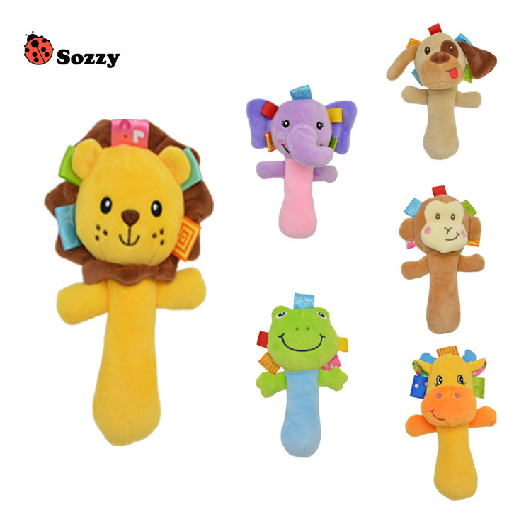 SOZZY bebé animal de peluche sonajero juguete bebé educación temprana mano sonajero Ilustración sonajero Campana BB Dispositivo de juguete