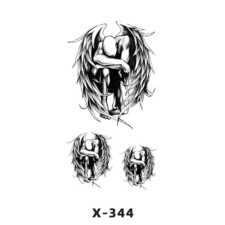 Arco de flor pequeña pegatinas de tatuaje fresco 3D dibujos animados transfronterizo Henna rosa impermeable texto en inglés pegatinas de tatuaje