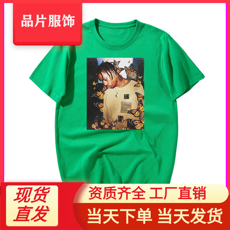 Cross-border foreign trade rapper Travis Scott Travis Scotts printed men's T-shirt short sleeve