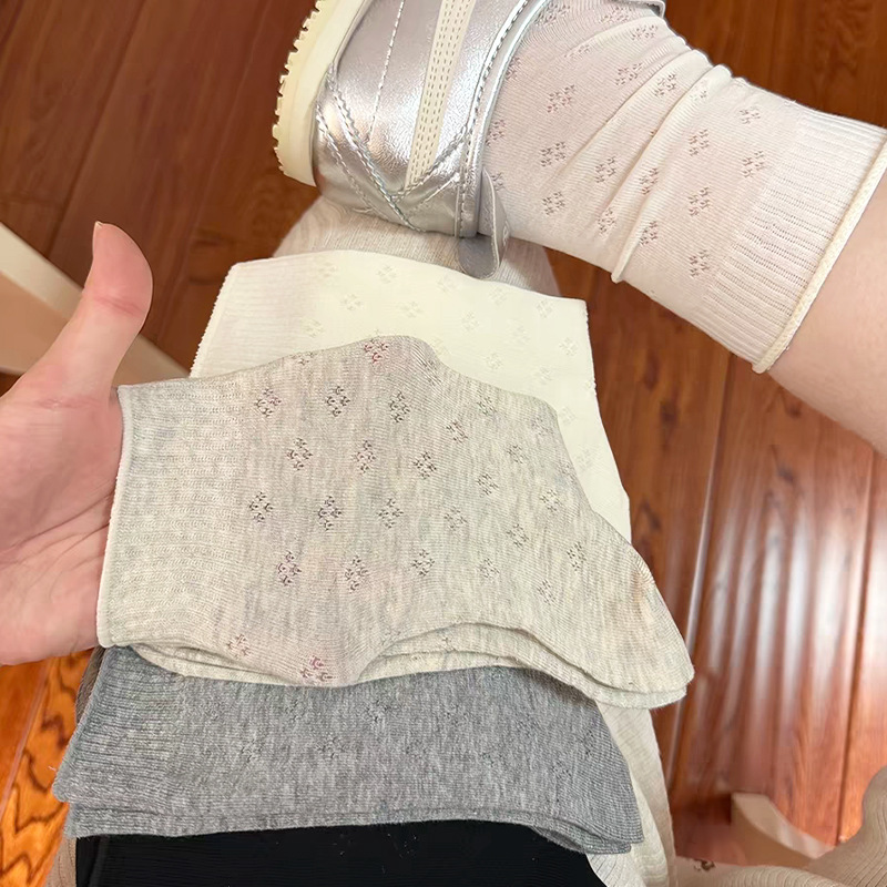 Summer Thin Socks for Women, Mesh Breathable Thin Cotton Socks, Mid-Calf Socks to Match Single Shoes, Summer Ballet Style White Slouch Socks Summer Thin Socks for Women, Mesh Breathable Thin Cotton Socks, Mid-Calf Socks to Match Single Shoes, Summer Ballet Style White Slouch Socks