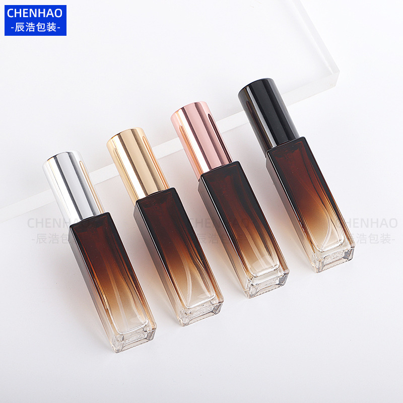 方形喷雾瓶3ml 5ml 10ml香水喷雾瓶小样分装玻璃瓶茶色渐变香水瓶|undefined