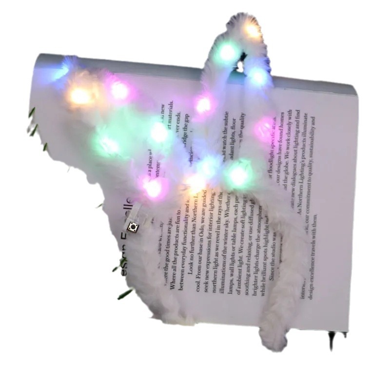 14 Orejas de conejo de peluche que emiten luz diadema de luz LED niños Chica flash alargado punto escénico puesto de mercado nocturno juguete