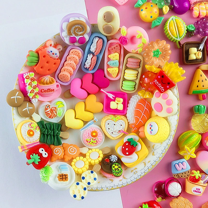 Еда торт Миниатюрная модель игрушка крем клей волосы Мини милый мультфильм еда и игры Смола DIY ювелирные аксессуары