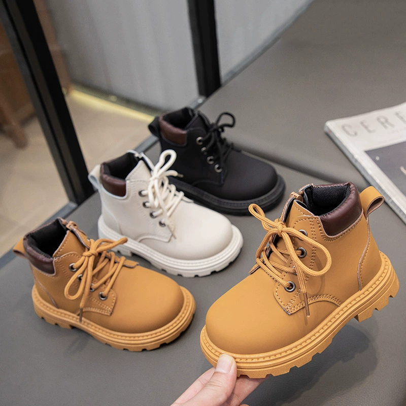 Детские короткие сапоги 2024 новая мода в британском стиле для девочек маленькие желтые сапоги