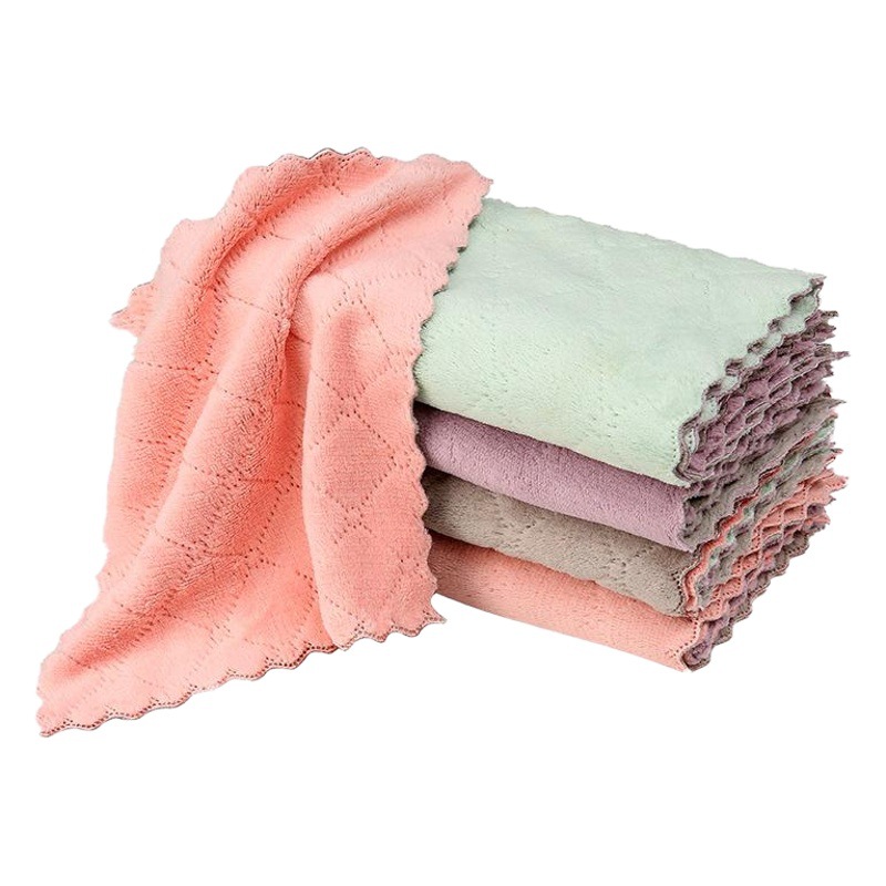 No pelusa paño absorbente cocina engrosada Toalla de limpieza Toalla de mano suave antiadherente Trapo de aceite