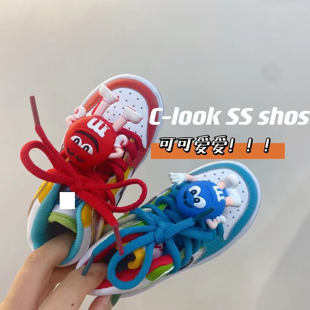 Children's shoes boys cool mid-top comfortable AB Yuanyang sneakers sneakers 2024 spring and autumn style girls baby shoes