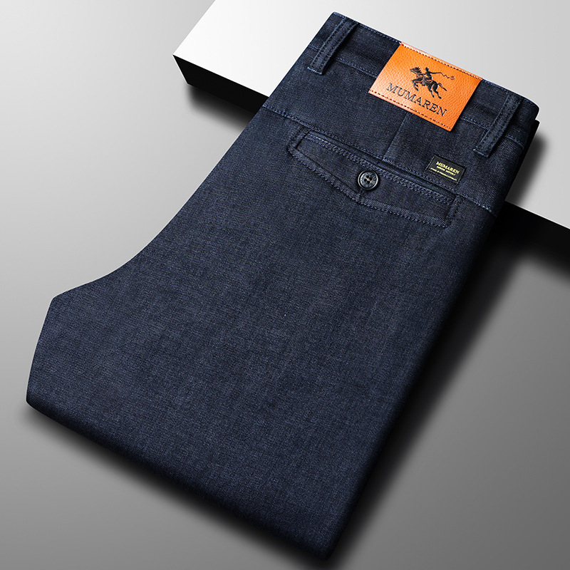 Wrangler Jeans for Men, Autumn and Winter, Stretchy, Loose Fit, Straight Leg, High-Waisted, Casual, Business Style, for Middle-Aged Men Wrangler Jeans for Men, Autumn and Winter, Stretchy, Loose Fit, Straight Leg, High-Waisted, Casual, Business Style, for Middle-Aged Men