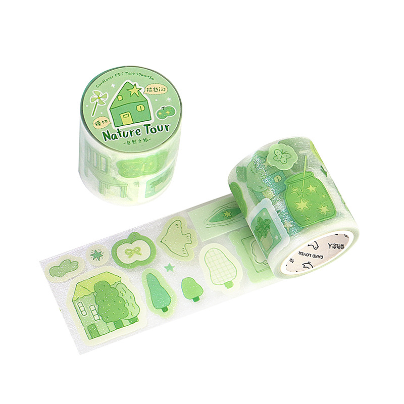 Carta de los amantes de la cinta PET cepillada y cortada de sal ligera serie de poemas sinfónicos serie de sal etiqueta de cuenta simple pegatina