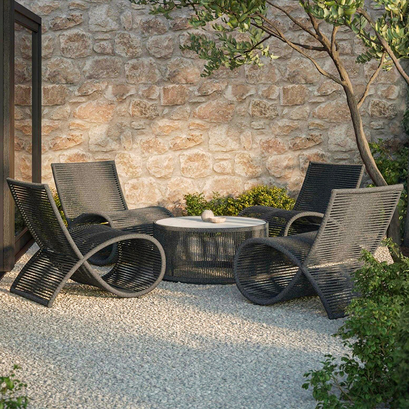 Sofá al aire libre patio hotel alojamiento residencial área escénica muebles de aleación de aluminio villa jardín creativo sofá individual image 12