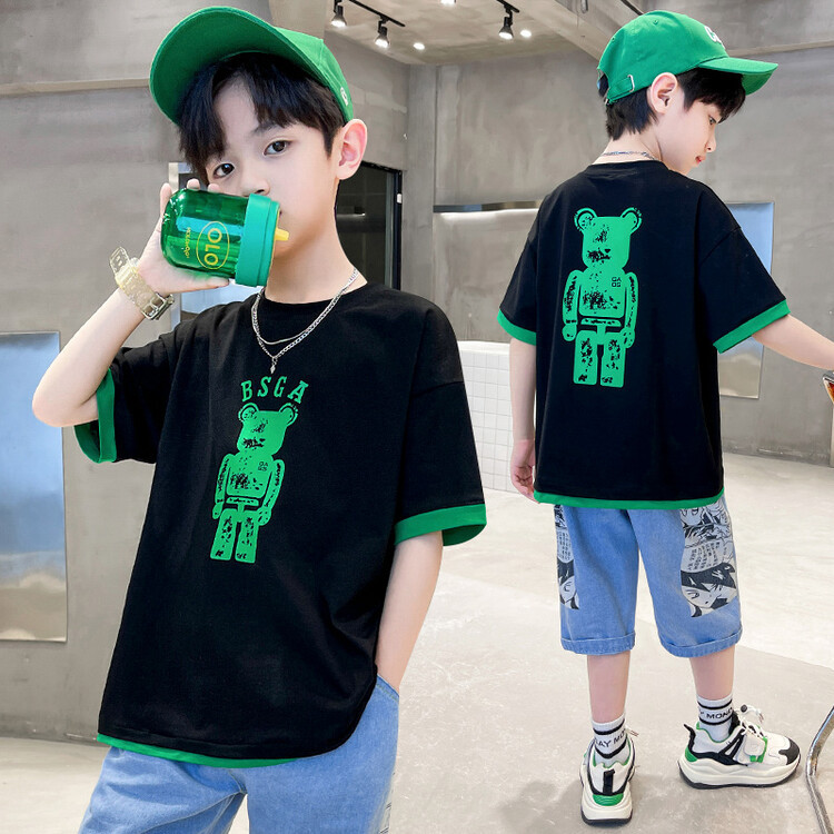 Boys' short-sleeved t-shirt summer cloth...