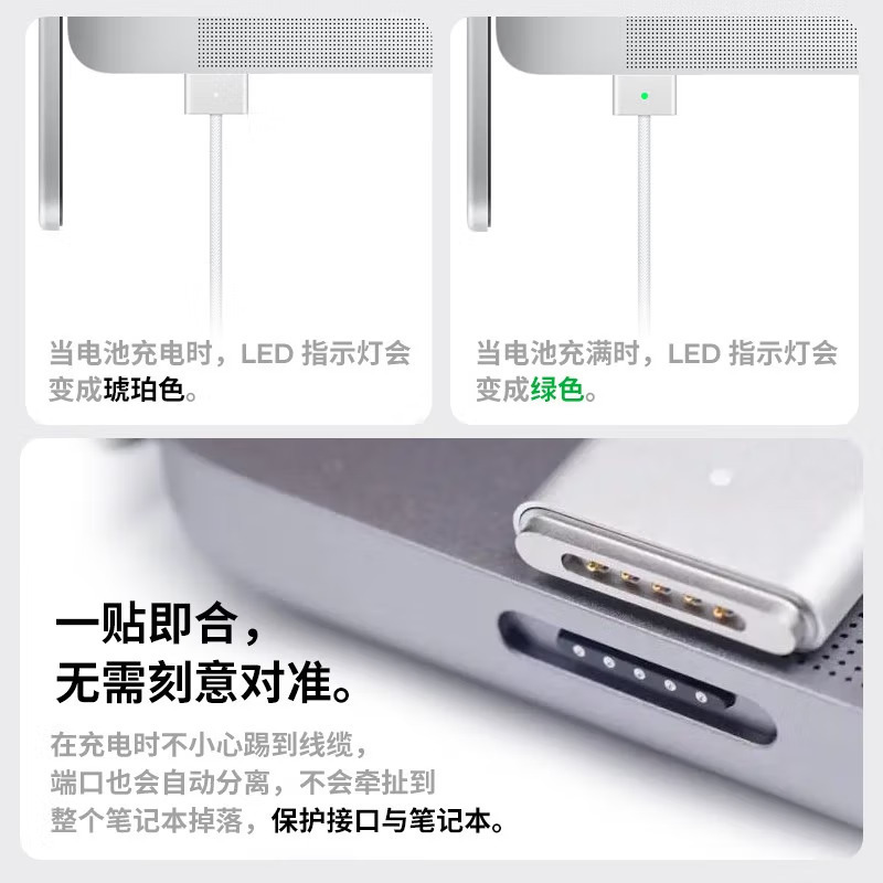 USB-C回転マグフル3マグネット充電ケーブル140w対応アップル2021macbook pro 14/16|undefined