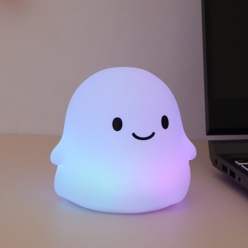 国境を越えた売れ筋ハロウィンゴーストナイトライトパットライトシリコン充電式ナイトライトベッドサイドランプ雰囲気ライト|undefined