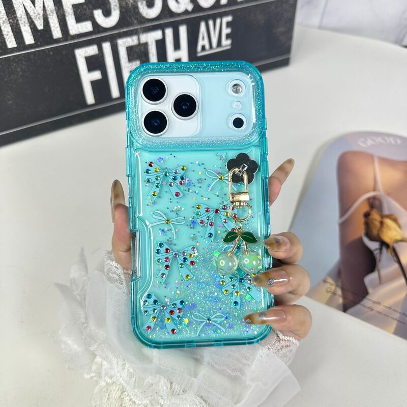 Glittery Resin Phone Case Suitable for Samsung Sam S24, Amazon Bestseller Sama26 with Cherry Chain S24Plus Glittery Resin Phone Case Suitable for Samsung Sam S24, Amazon Bestseller Sama26 with Cherry Chain S24Plus