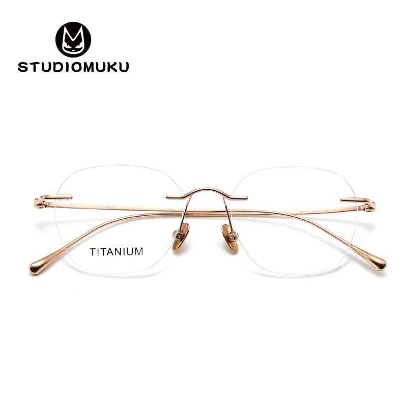 Gafas de madera STUDIOMUKU Gafas sin bordes que a los jóvenes contemporáneos les encanta usar