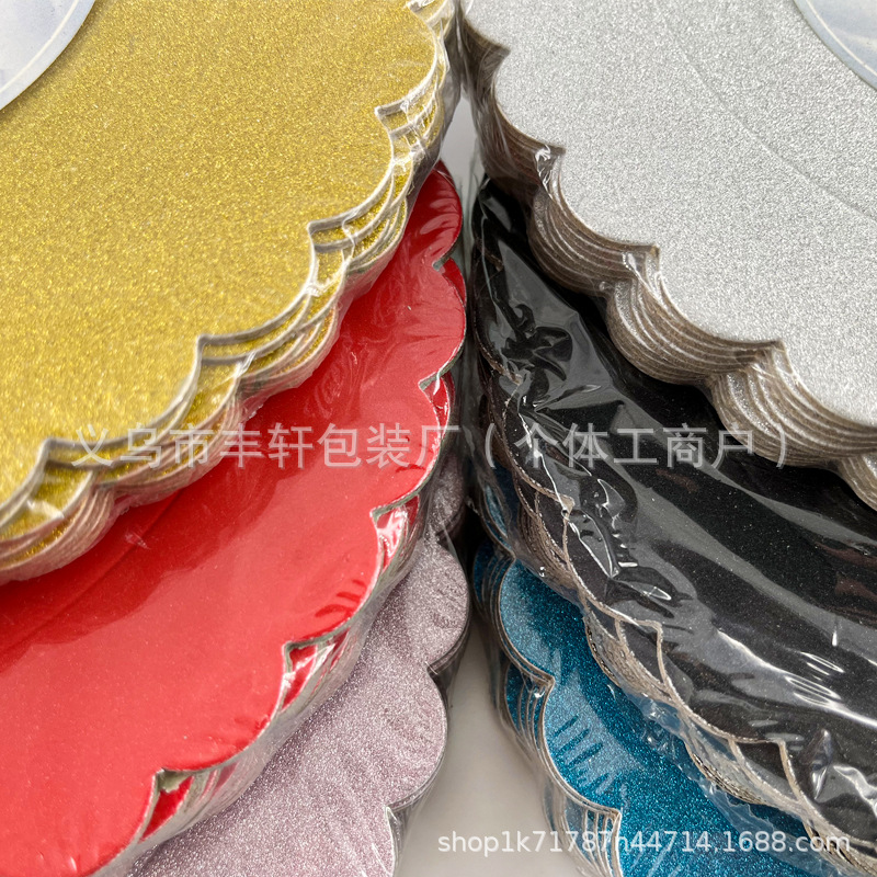 Fabricante al por mayor base de pastel de cebolla dorada cartón de color almohadilla de pastel redondo base de pastel de cumpleaños embalaje horneado