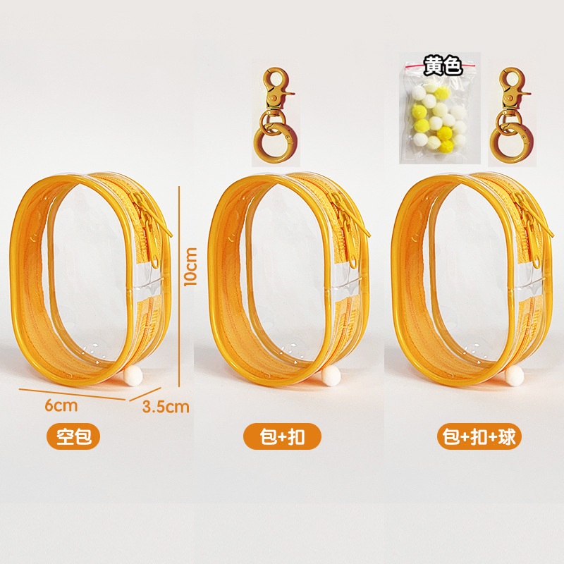 Double zipper round bag - mango yellow (zippered)