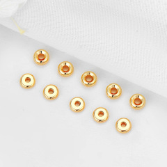 DIY jewelry accessories, regular 5mm 14k gold-plated wheel beads, spacer beads, loose beads, washers, bracelet components, bead materials