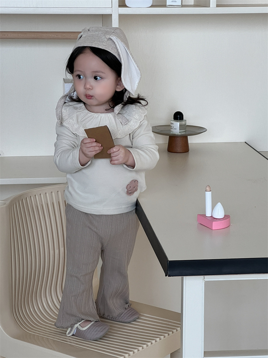 Ropa de otoño infantil coreana ropa infantil camisa de muñeca de niña ropa de caña de dos piezas de bebé de otoño