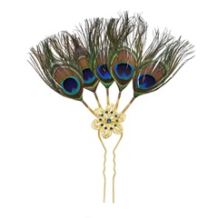 New Dai style hairpin peacock leaf hairpin alloy diamond-encrusted Thai ethnic style leaf hairpin accessories for women