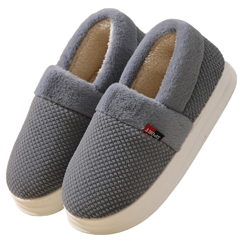 Cotton Slippers Bag with Male Large Size Winter Warm Thick Soles  New Style Wearable Fleece Cotton Slippers Matchable Cotton Shoes for Women