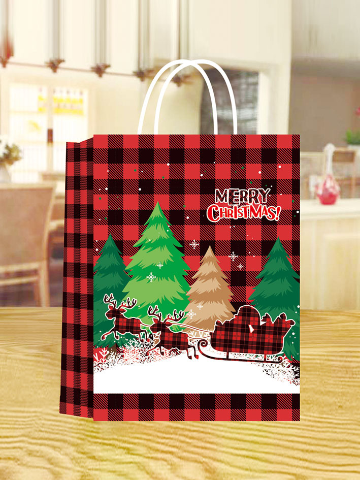 Christmas Retro Christmas Tree Santa Claus Kraft Paper Daily Gift Bags 1 Piece display picture 3